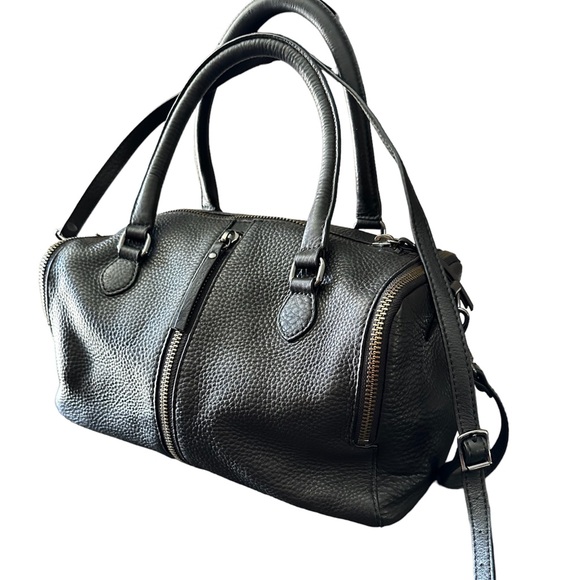 J CREW BLACK LEATHER BAG - Picture 1 of 13